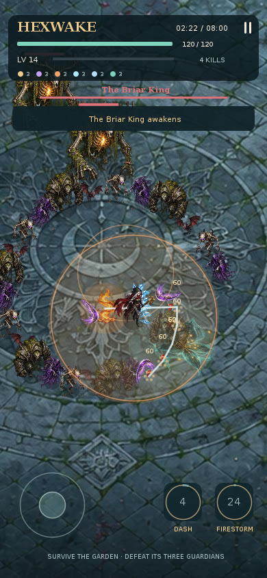 The hunter surrounded by the horde as the Briar King awakens